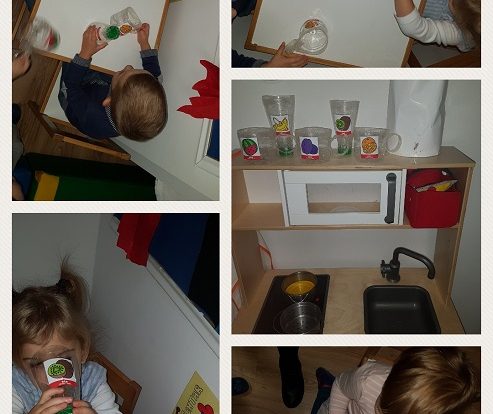 Zečići - simbolička igra u centru kuhinje, kuhanje i ispijanje čaja s prijateljima, poticanje na suradnju i zajedničku igru