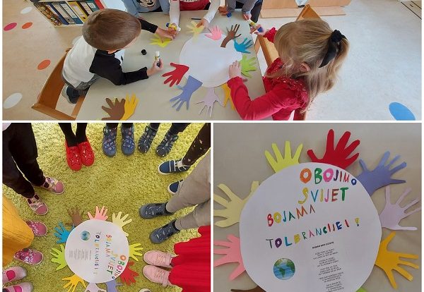Ribice - obilježavanje Međunarodnog dana tolerancije uz pjesmicu Dobar kao dijete i zajedničku izradu plakata, poticanje na ravnopravnost i poštivanje različitosti