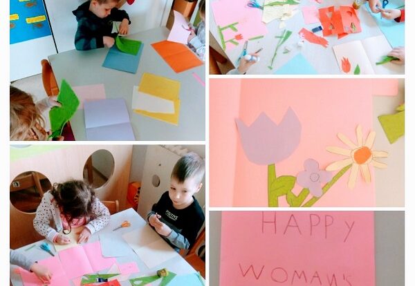 Ribice - Women's day, making the greetings cards from collage paper