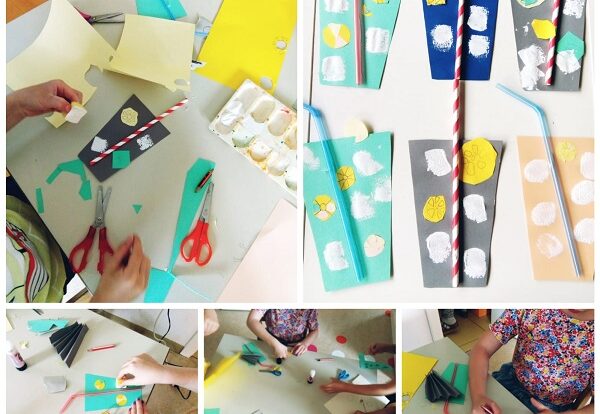 Ribice - paper lemonade craft, making cold summer drink from collage paper