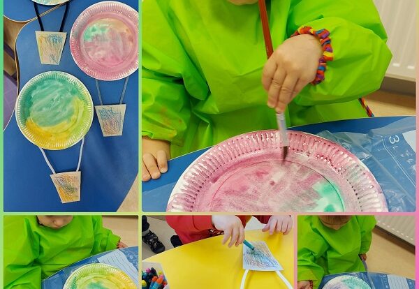 Lavići - likovna aktivnost izrade balona; bojanje papirnatog tanjura akvarelom te poticanje na kreativnost i pravilan hvat kista