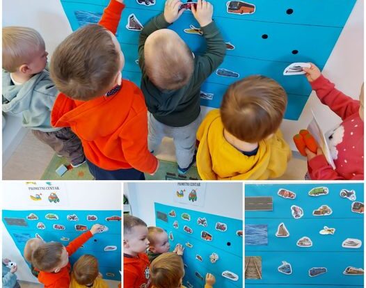 Žirafice - razvrstavanje vozila pomoću interaktivnog plakata prema vrstama prometa, razvoj sposobnosti klasifikacije, logike, spoznaje