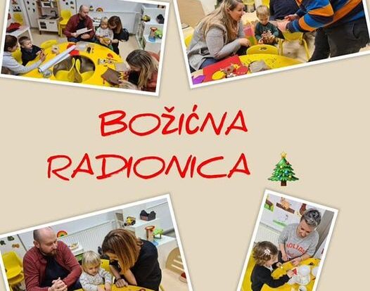 Žirafice - božićna radionica i zajedničko druženje djece s roditeljima uz izradu blagdanskih ukrasa.