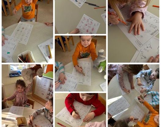 Leptirići engleski - recognizing and pronouncing different animals through coloring sheets