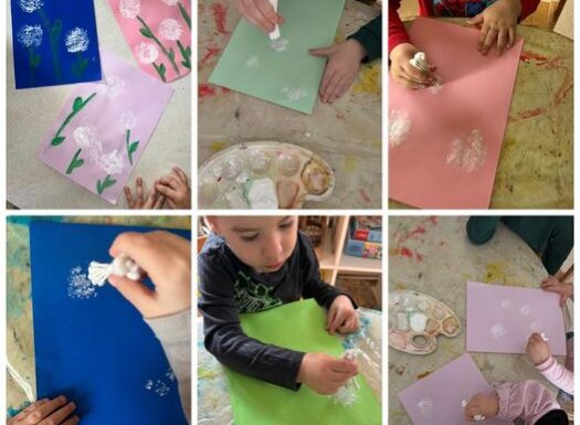 Leptirići engleski - Hello, Spring is here! - we are learning new song and making dandelion with cotton buds.
