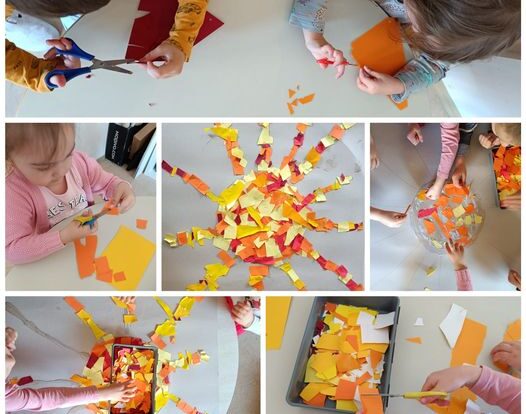 Leptirići - obilježavanje Svjetskog dana Sunca, razgovor o važnosti sunca za naš život te zajednička izrada sunca od kolaž papira