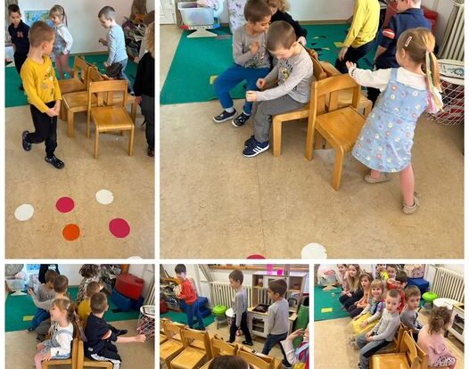 Ribice - playing musical chairs offers great opportunities for improving physical coordination, social skills, and emotional regulation.