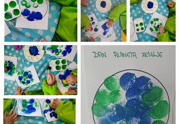 Žirafice - obilježavanje Dana planeta Zemlje uz likovnu aktivnost, tapkanje temperama, razvoj spoznaje, kreativnosti.