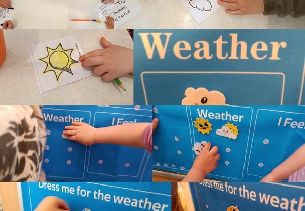 Leptirići - naming and recognizing weather conditions. Encouraging cognitive and speech development.