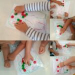 Leptirići - making an apple sensory bag. We developed motor skills, attention and concentration and precision. We repeated the naming of colors.
