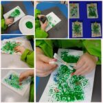 Lavići - likovna aktivnost, izrada božićne čestitke. Razvoj fine motorike i kreativnosti