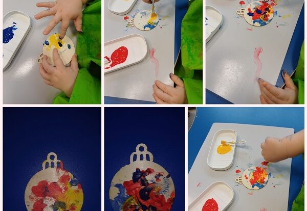 Lavići - ukrašavanje kuglica za bor. Razvoj kreativnosti i koncentracije