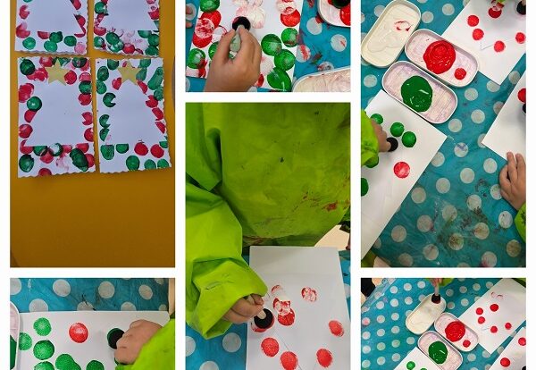 Žirafice - Likovna aktivnost- izrada božićne čestitke, razvoj fine motorike i kreativnosti