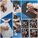 Lavići - izrada zimskog drveta, otiskivanje dlanova, ljepljenje vate. Razvoj fine motorike i kreativnosti.