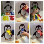 Žirafice - Gladni pingvin - usvajanje boja uz stolno - manupulativnu igru. Razvoj preciznosti i fine motorike