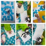 Žirafice - Likovna aktivnost na temu Pingvin. Otiskivanje dlanova, razvoj kreativnosti, motorike šake i prstiju