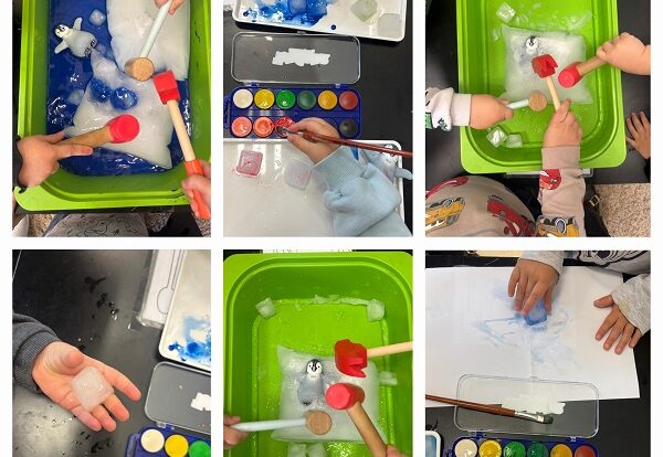 Žirafice - Istraživačko - spoznajna aktivnost - istraživanje leda. Razvoj taktilne percepcije.