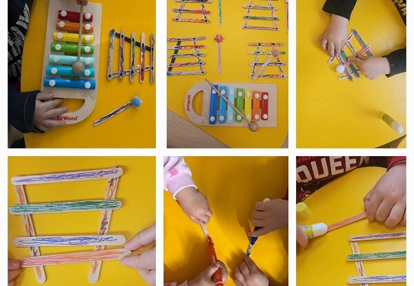 Žirafice - Rad na projektu - upoznavanje i izrada glazbenog instrumenta. Razvoj spoznaje i slušne percepcije