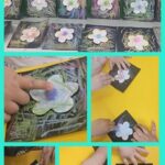 Žirafice- Cvijet- izrada cvijeta s kredom i hamerom. Razvoj likovnog senzibiliteta i taktilne percepcije