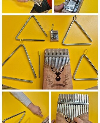Žirafice -Istraživanje zvuka i novih tonova različitih instrumenata, razvoj ritma. Kalimba, triangl, glazbena kutija